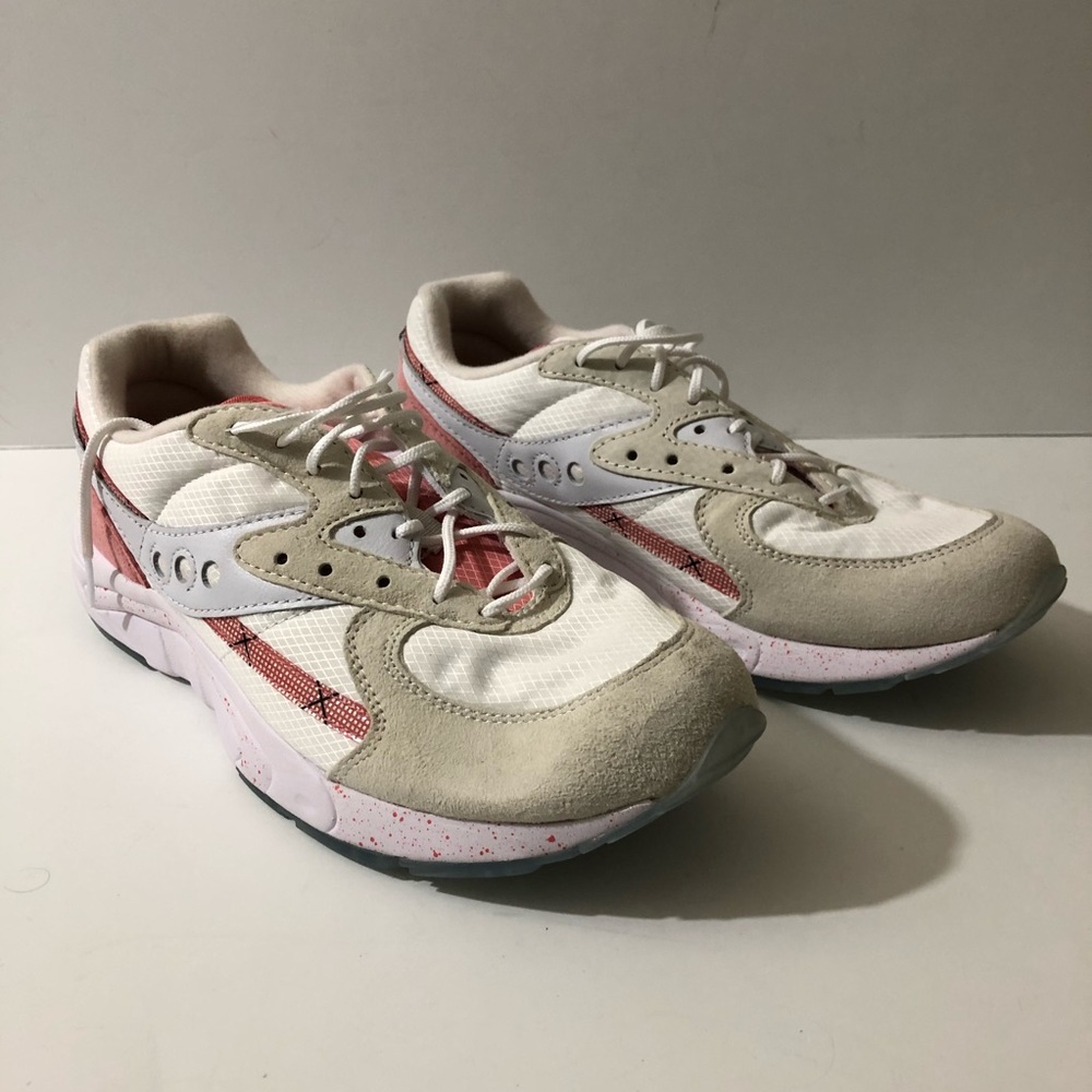 NEW Saucony Leather Suede Aya Peaches and Cream Sneakers 9 - Picture 4 of 14